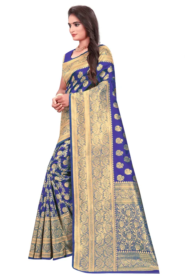 Blue_Woven_Banarasi_Handloom_Art_Silk_Saree_with_Saree_Cover